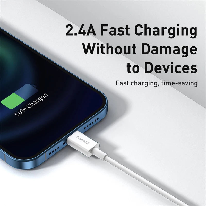 Baseus USB Lightning Cable – Fast Charger for iPhone & iPad USB Charging Cable Qst