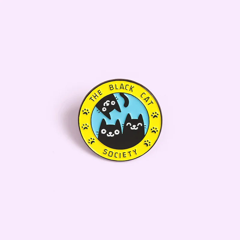 Black Cat Witchcraft Cute Cartoon Enamel Lapel Pin Enamel Lapel Pin Qme