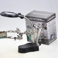 Soldering Iron Stand with Magnifying Glass & Helping Hand Clamp Soldering Station Stand Qme 801
