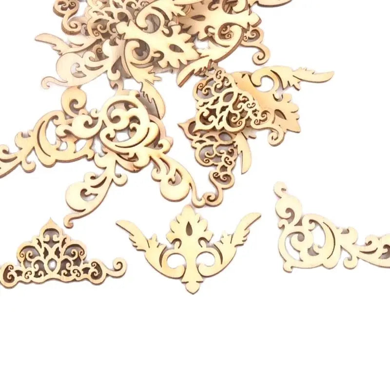 Wooden DIY Book Corner Embellishments – Flower Lace 20pcs Scrapbook Embellishments Qme