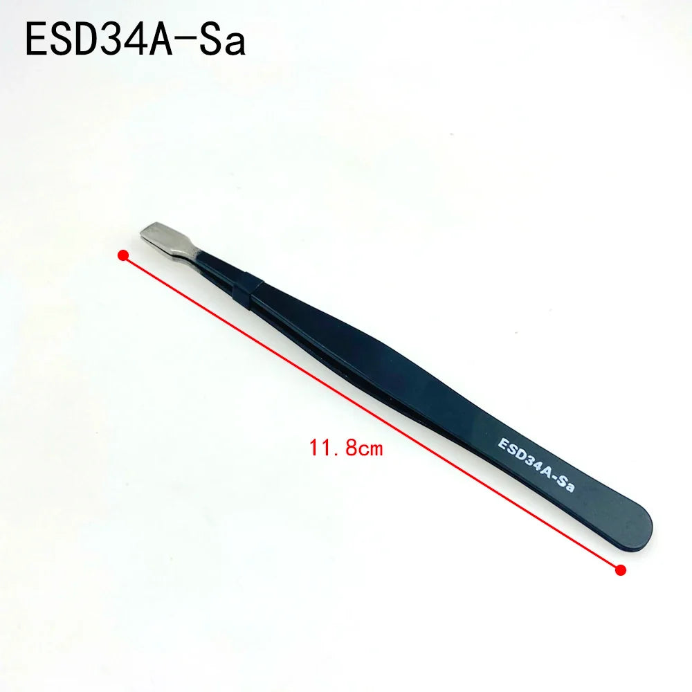 Anti-Static ESD Stainless Steel Tweezers | Precision Industrial Set ESD Precision Tweezers Qme