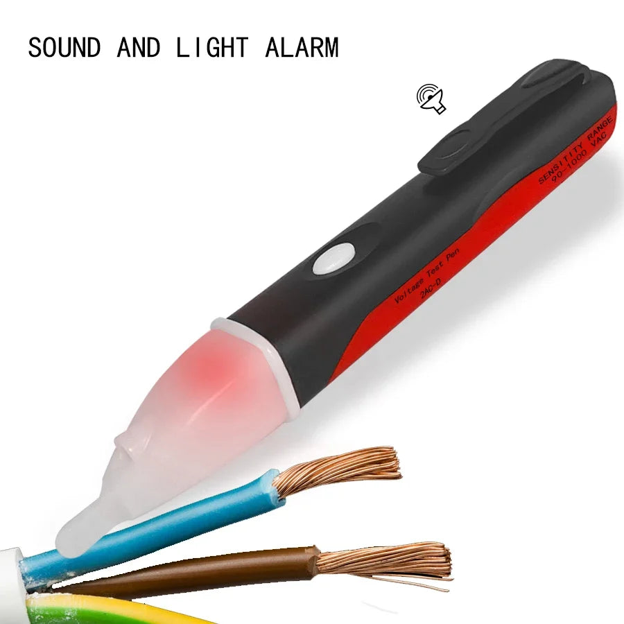 Non-Contact AC Voltage Tester Pen 90-1000V | LED Indicator Voltage Tester Pen Qme red test pencil AC90-1000V