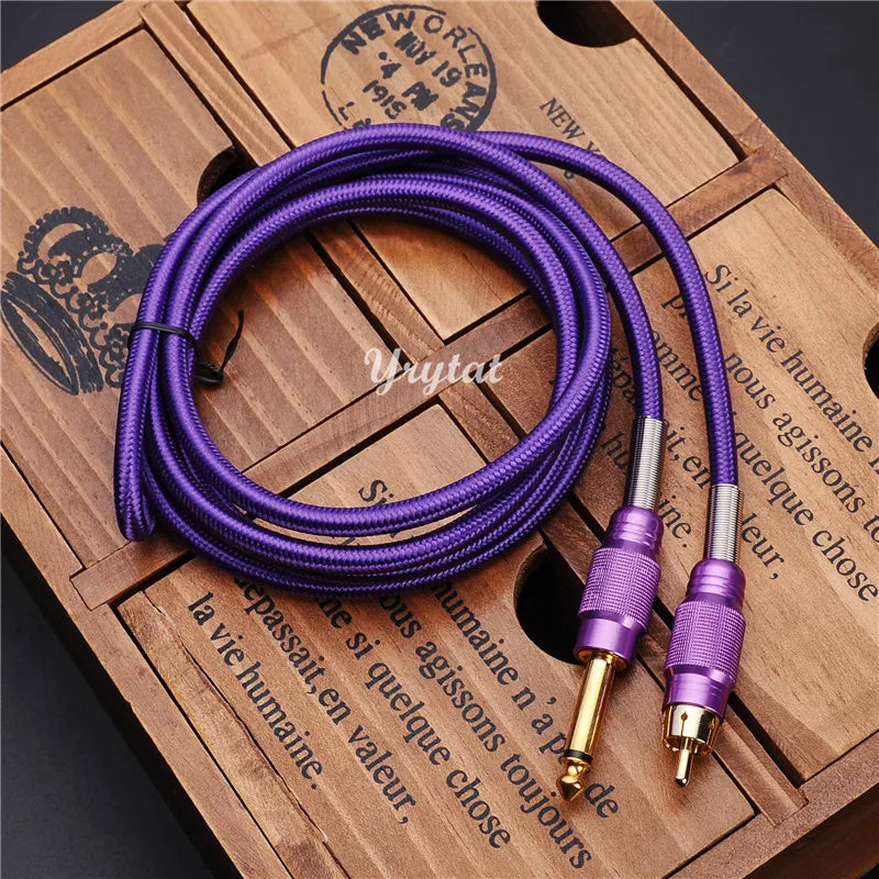 Tattoo RCA Clip Cord 1.8M Power Cord for Tattoo Machine | Qme Tattoo Machine Cord Qme PURPLE