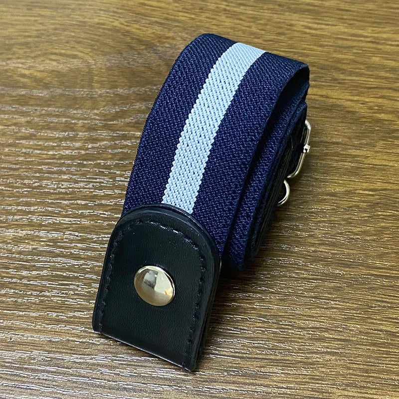 Women's Buckle-Free Elastic Waist Belt for Jeans & Pants Elastic Waist Belt Qme Navy Blue 60-95cm