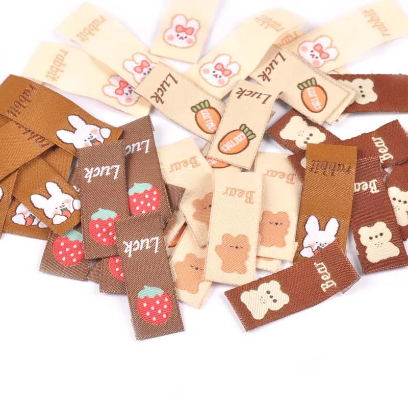 Brown Rabbit Carrot Embroidery Labels – Sewing Craft Tags 50pc Embroidery Sewing Labels Qme