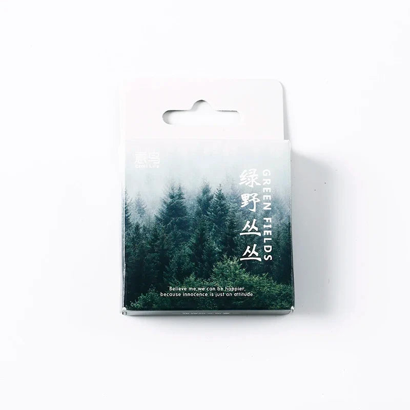Green Forest Aesthetic Stickers for Diary, Planner & Scrapbook Decorative Sticker Set Qme