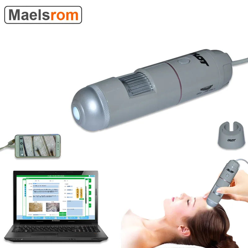 HT-B30S 5–200X 2MP HD Scalp & Skin Analyzer Microscope OTG Scalp Analyzer Microscope Qst