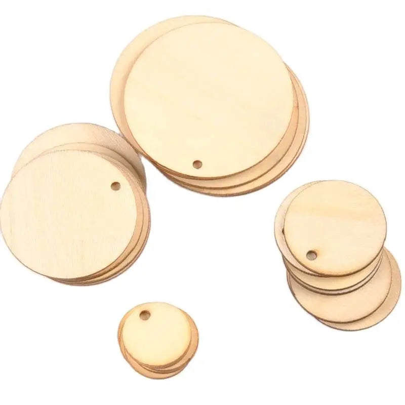 Natural Wood Round Discs 50pcs – DIY Craft & Scrapbooking Wood Craft Discs Qme