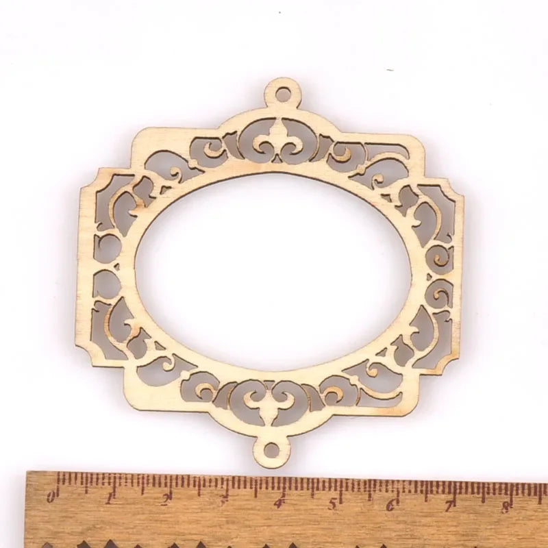 Natural Wood Slice Hollow Photo Frames DIY Craft Scrapbook 5pcs Wood Craft Frames Qme