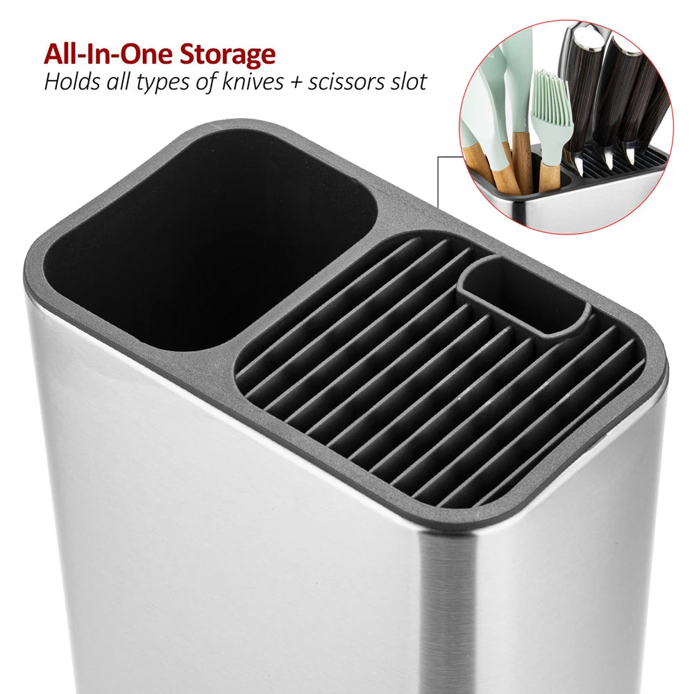 XITUO Stainless Steel Knife Holder & Cutlery Organizer Stand Knife Block Organizer Qst