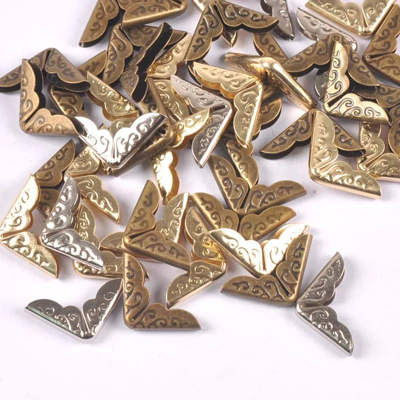 Antique Metal Book Corner Protectors – 50pcs Scrapbooking Scrapbooking Embellishments Qme