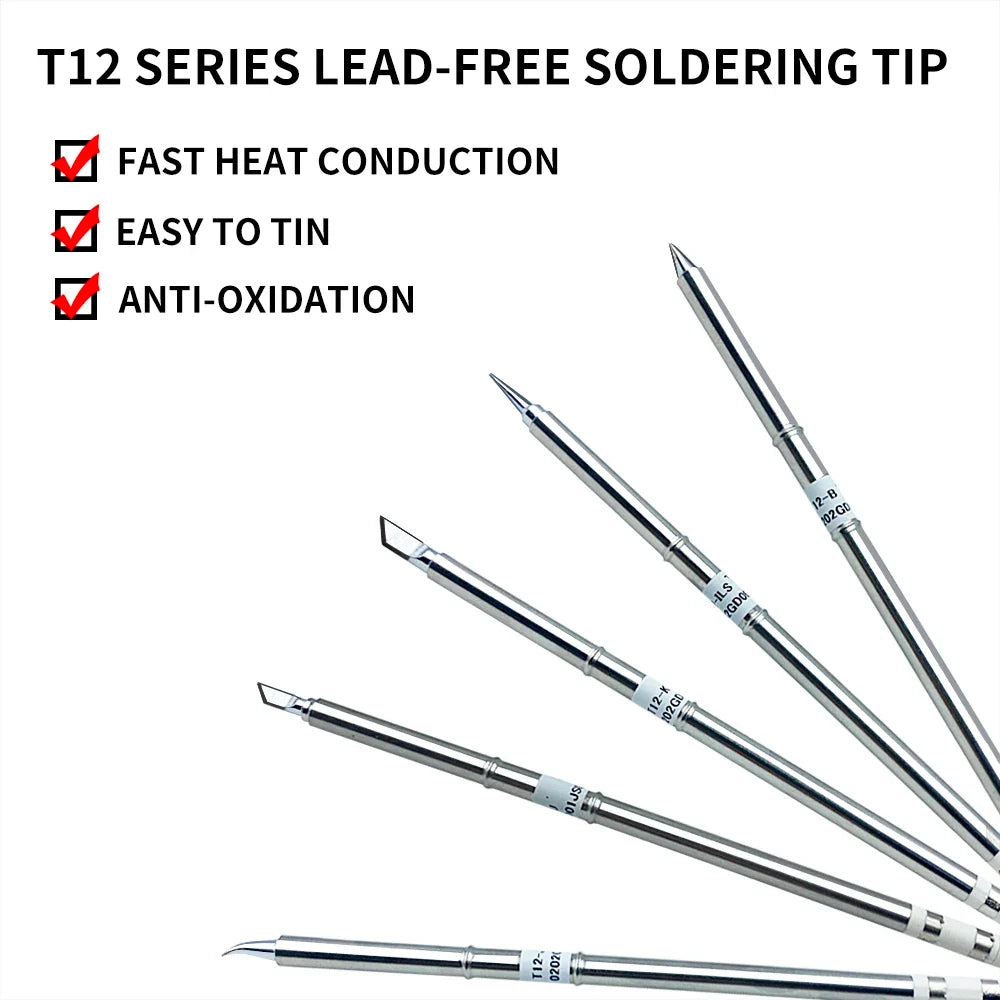 Lefavor T12 Soldering Iron Tips for FX951 FX-952 Station Soldering Iron Tips Qme