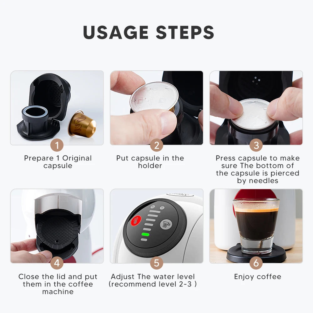 Reusable Capsule Adapter for Dolce Gusto – Refillable Pod Coffee Capsule Adapter Qst