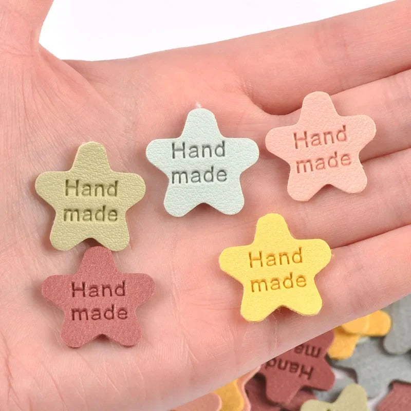 Star Embossed Leather Labels for DIY Sewing & Crafts | 20 Pcs Sewing Labels Qme