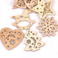 Christmas Wood Slice Snowman & Tree Ornaments | 7cm Decor Christmas Ornament Qme mix