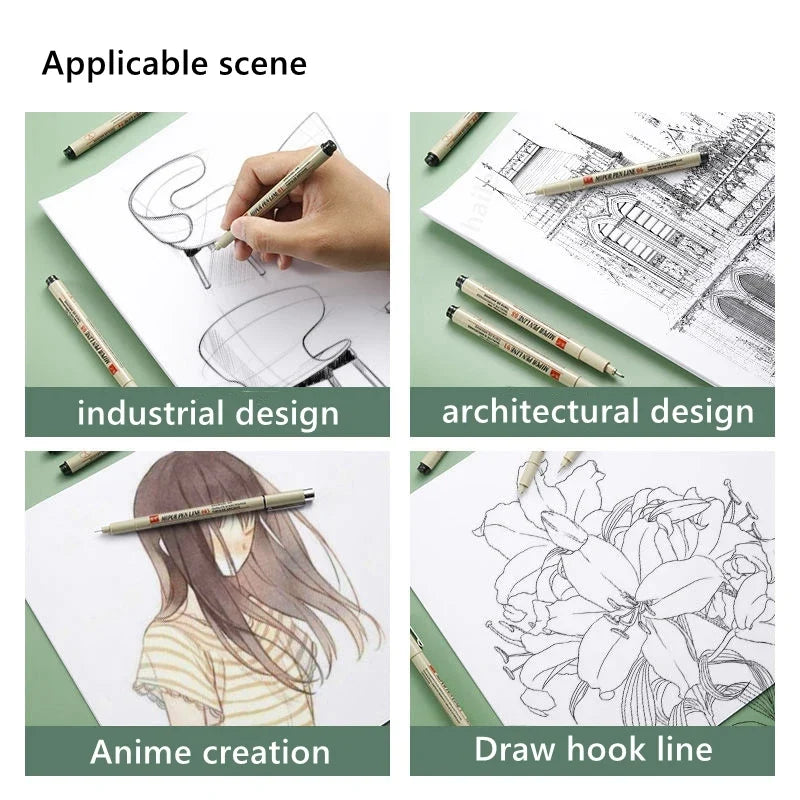 Pigma Micron Pens – Art Sketch, Brush & Fineliner Set Fineliner Art Pen Qme