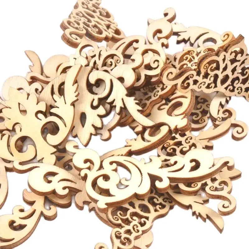 Wooden DIY Book Corner Embellishments – Flower Lace 20pcs Scrapbook Embellishments Qme