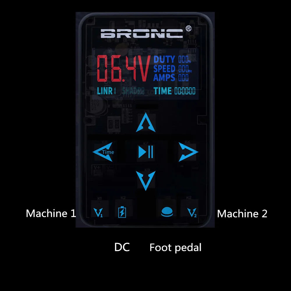 BRONC Dual Tattoo Machine Touch Screen Power Supply TPN-037 Tattoo Power Supply Qme
