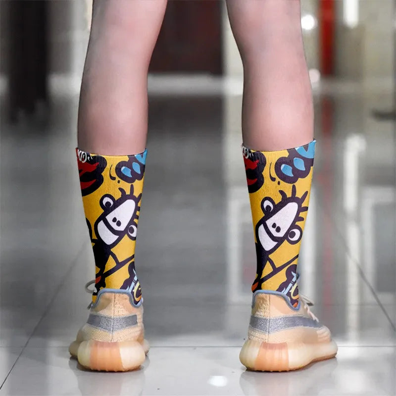 Harajuku Kawaii Hip Hop Women's Novelty Socks – 9 Colors Novelty Print Socks Qme