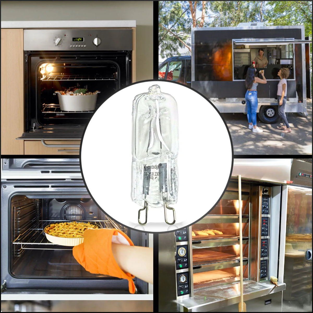 G9 Oven Light Bulb 40W High-Temp 300°C | 110V/220V Oven Replacement Bulb Qme