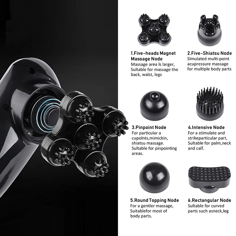 Electric Dolphin Massage Stick – 6-Head Full Body Massager Percussion Body Massager Qst