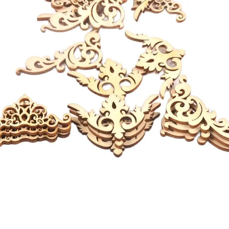 Wooden DIY Book Corner Embellishments – Flower Lace 20pcs Scrapbook Embellishments Qme