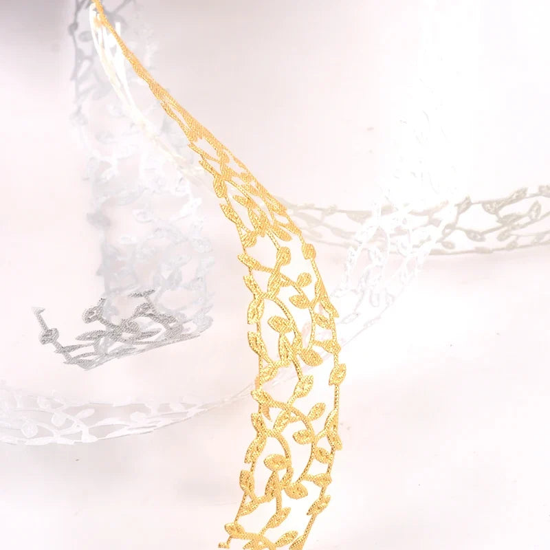 3cm Leaf Lace Ribbon – Embroidered Fabric Trim for DIY Sewing Fabric Lace Ribbon Qme