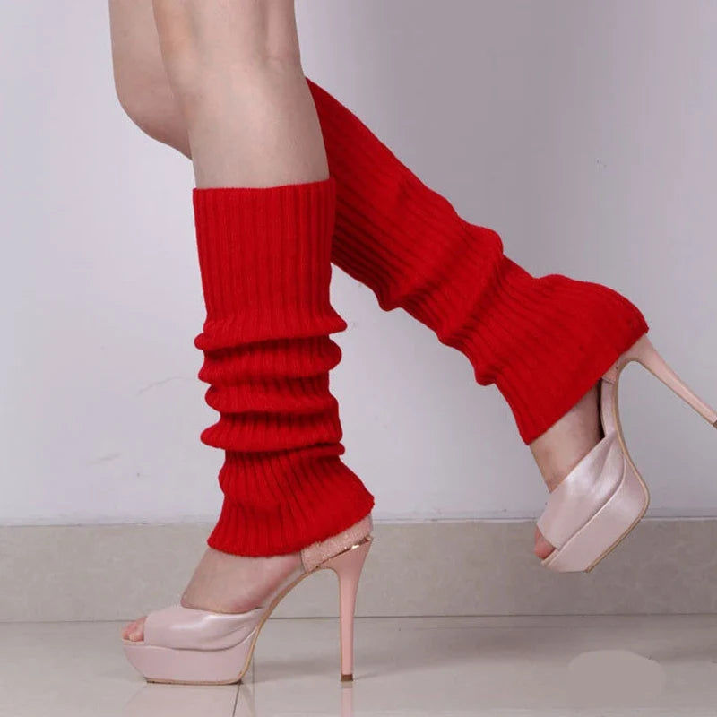 Women's Knit Winter Leg Warmers – Boot Knee Stockings, 10 Colors Knit Leg Warmers Qme