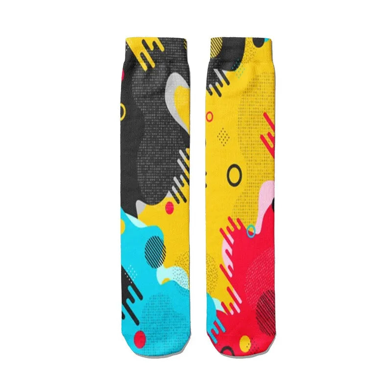 Women's Funny Novelty Socks – 3D Abstract Art Graffiti Candy Print Novelty Print Socks Qme style1 One Size China Mainland