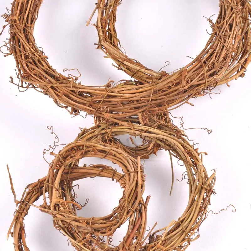 Rattan Wreath Floral Hoop Hanging Ring | DIY Artificial Flower Rattan Wreath Hoop Ring Qme