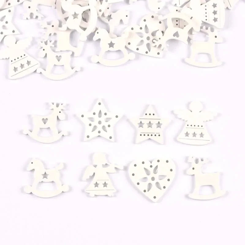 White Wooden Craft Shapes – Angels, Stars & Horse DIY Set Wooden Craft Shapes Qme