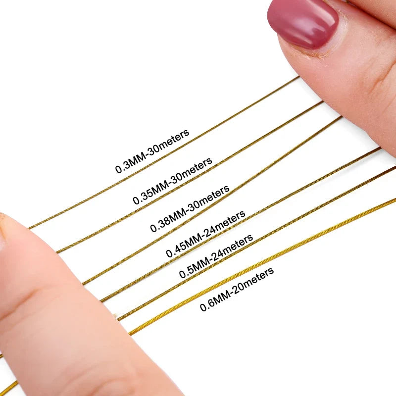 Gold Plated Stainless Steel Bead String Wire for Jewelry Making Jewelry Making Wire Qme