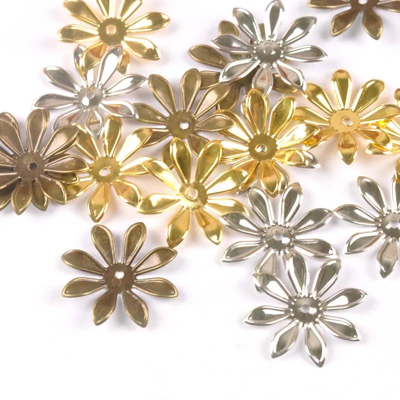 Filigree Flower Connector Wraps 26mm – 20pcs Gold Silver Bronze Filigree Embellishments Qme
