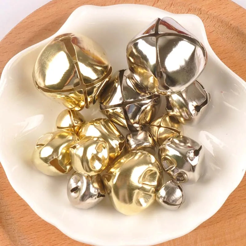 Gold & Silver Mini Jingle Bells for DIY Crafts & Party Decor Craft Bell Embellishments Qme