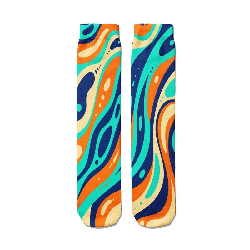 Women's Funny Novelty Socks – 3D Abstract Art Graffiti Candy Print Novelty Print Socks Qme style3 One Size China Mainland