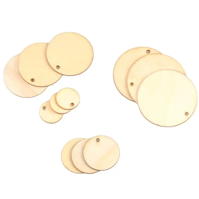 Natural Wood Round Discs 50pcs – DIY Craft & Scrapbooking Wood Craft Discs Qme
