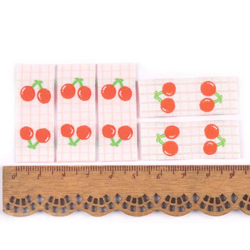 Fruit Embroidery Labels – Cherry & Avocado Washable Sewing Tags Embroidery Sewing Labels Qme 1