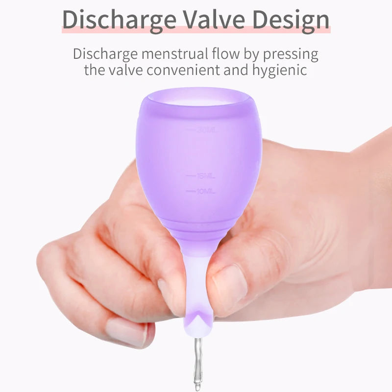 XceeFit Reusable Menstrual Cup – Medical Grade Silicone S & L Menstrual Cup Qst