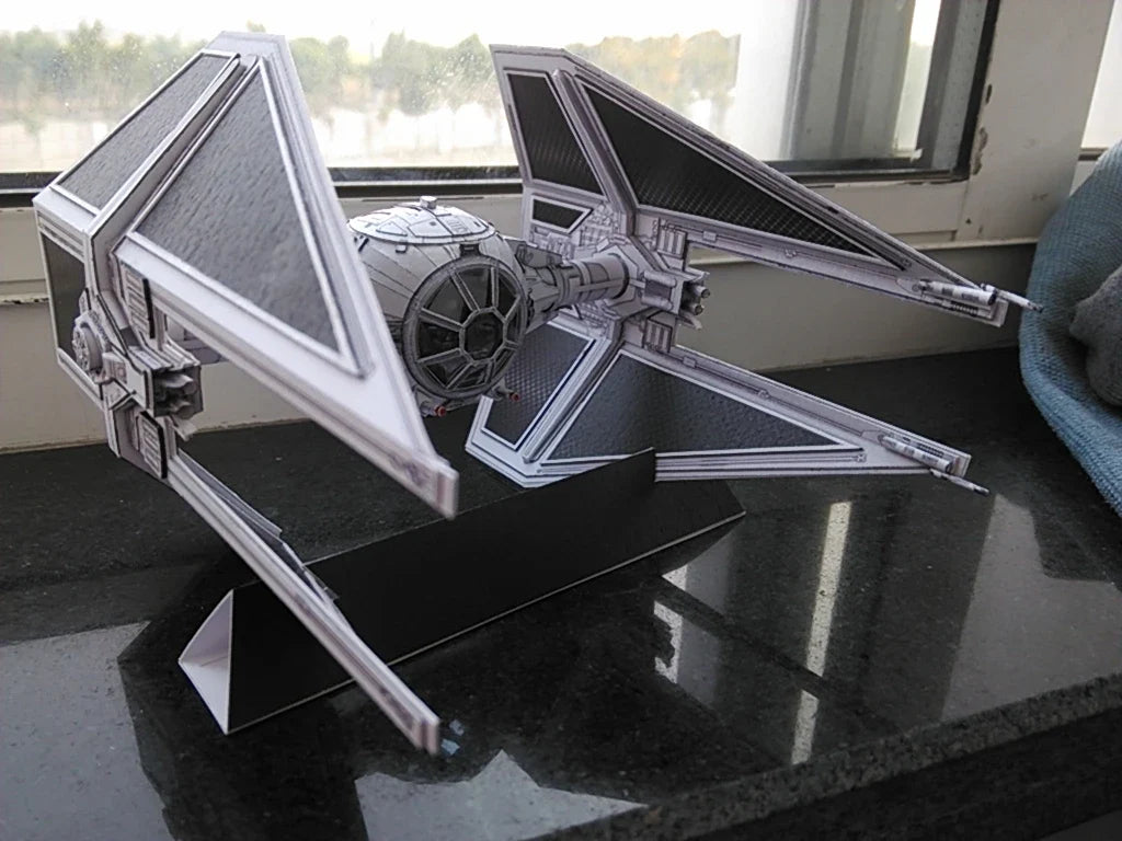TIE Interceptor DIY Paper Model Kit – Handcraft Puzzle Toy Paper Model Kit Qme