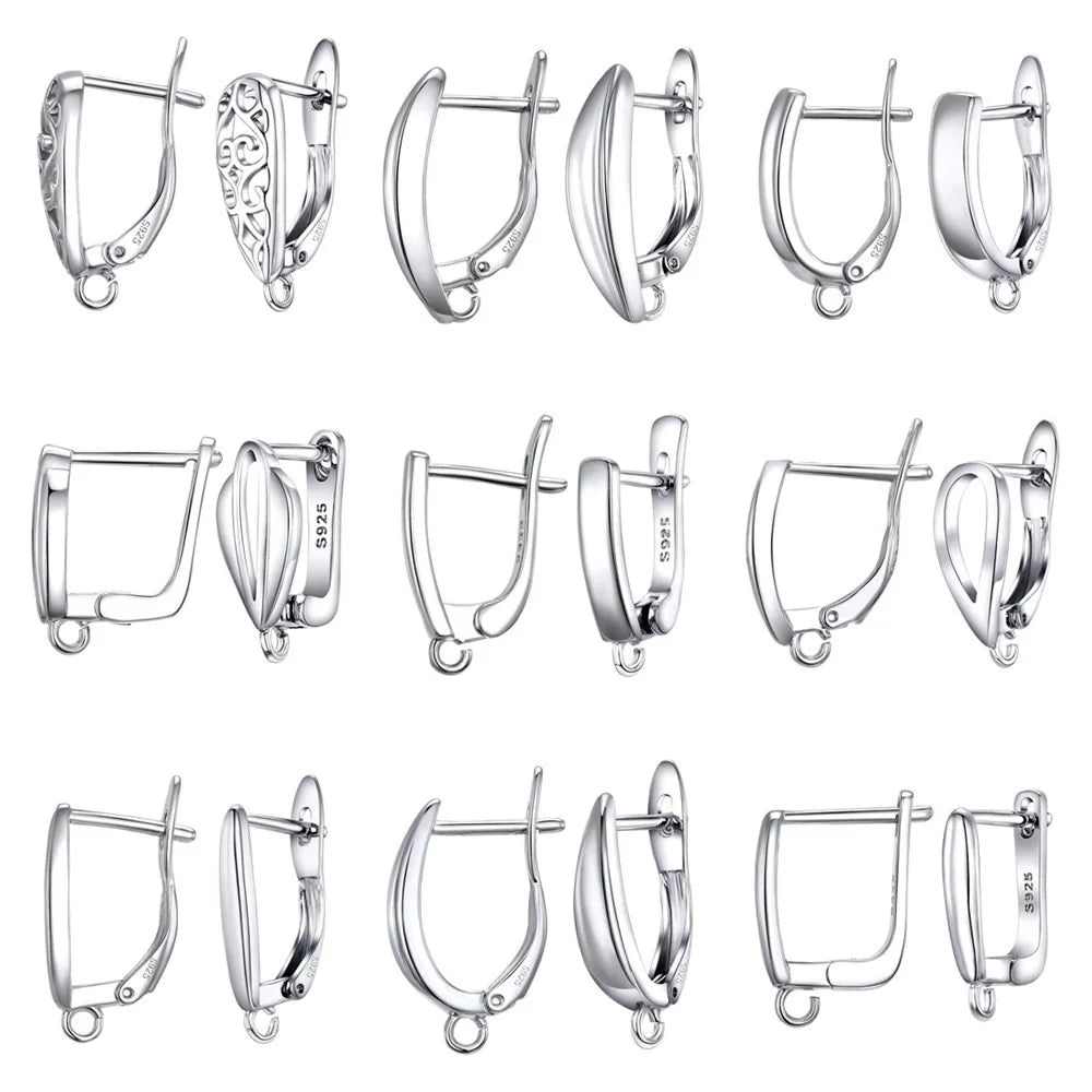 S925 Sterling Silver Leverback Earwire Findings – 27 Styles Earring Findings Qme
