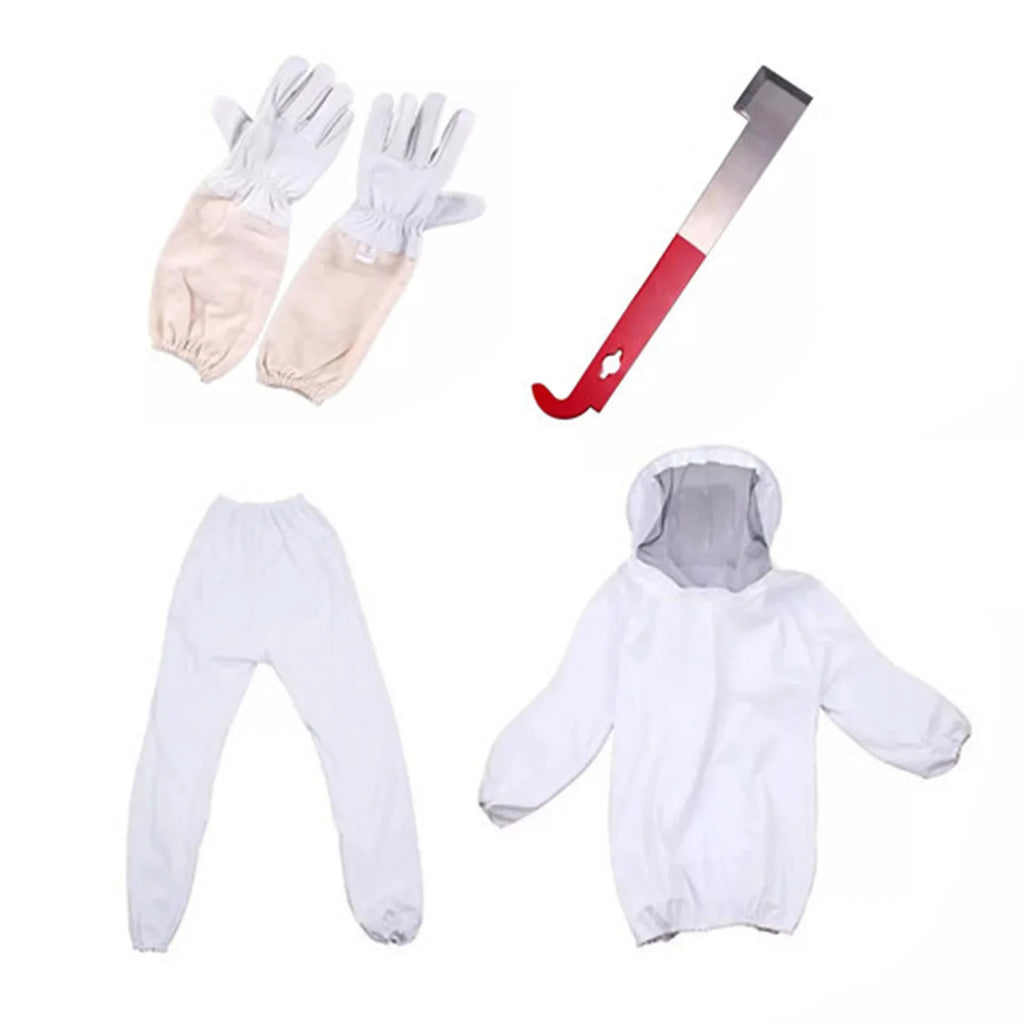 Professional White Split Beekeeping Suit with Gloves & Veil Beekeeping Suit Qme