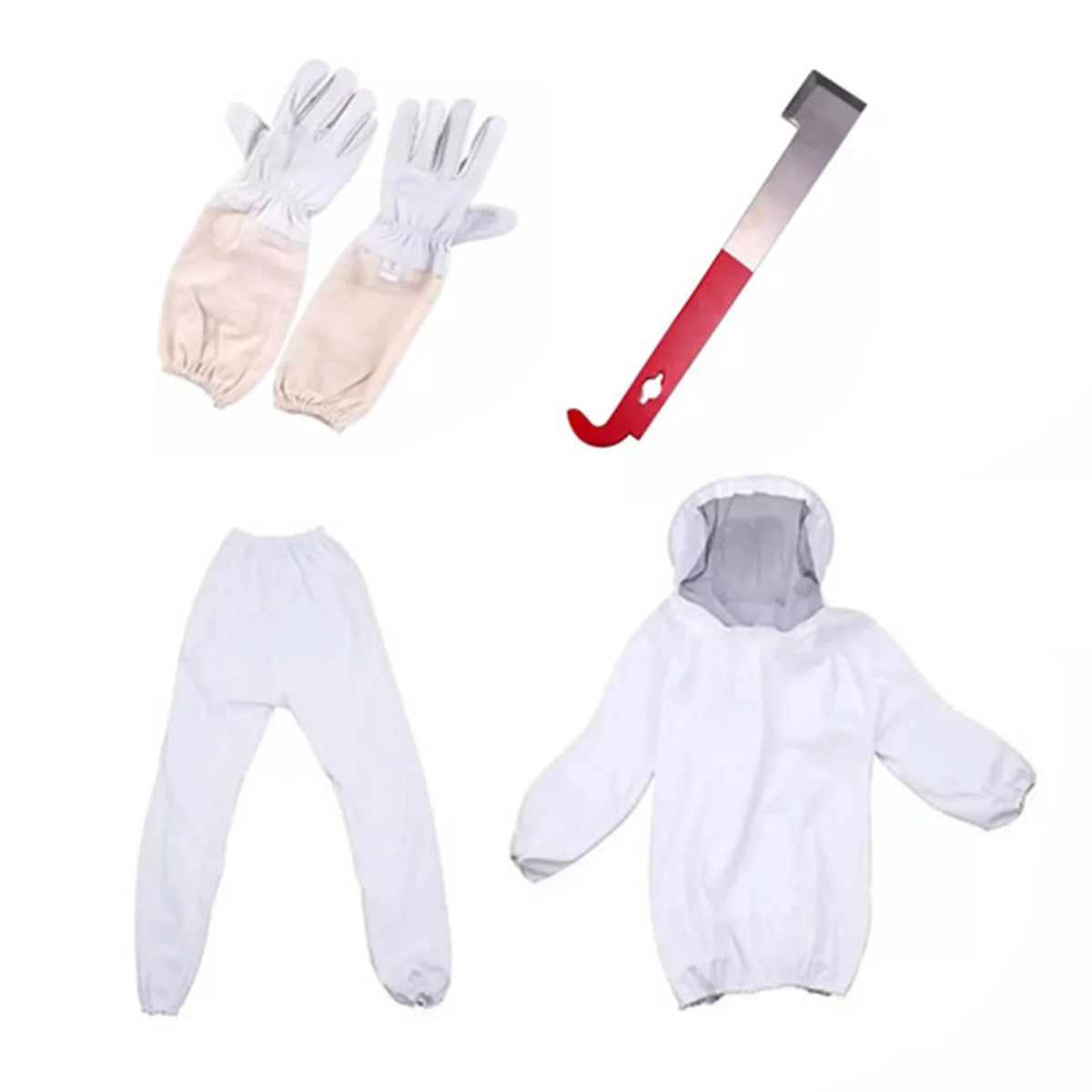 Professional White Split Beekeeping Suit with Gloves & Veil Beekeeping Suit Qme