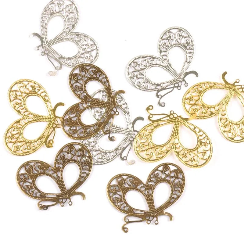 Metal Filigree Butterfly Flower Connector Wraps – DIY Crafts Filigree Craft Connectors Qme