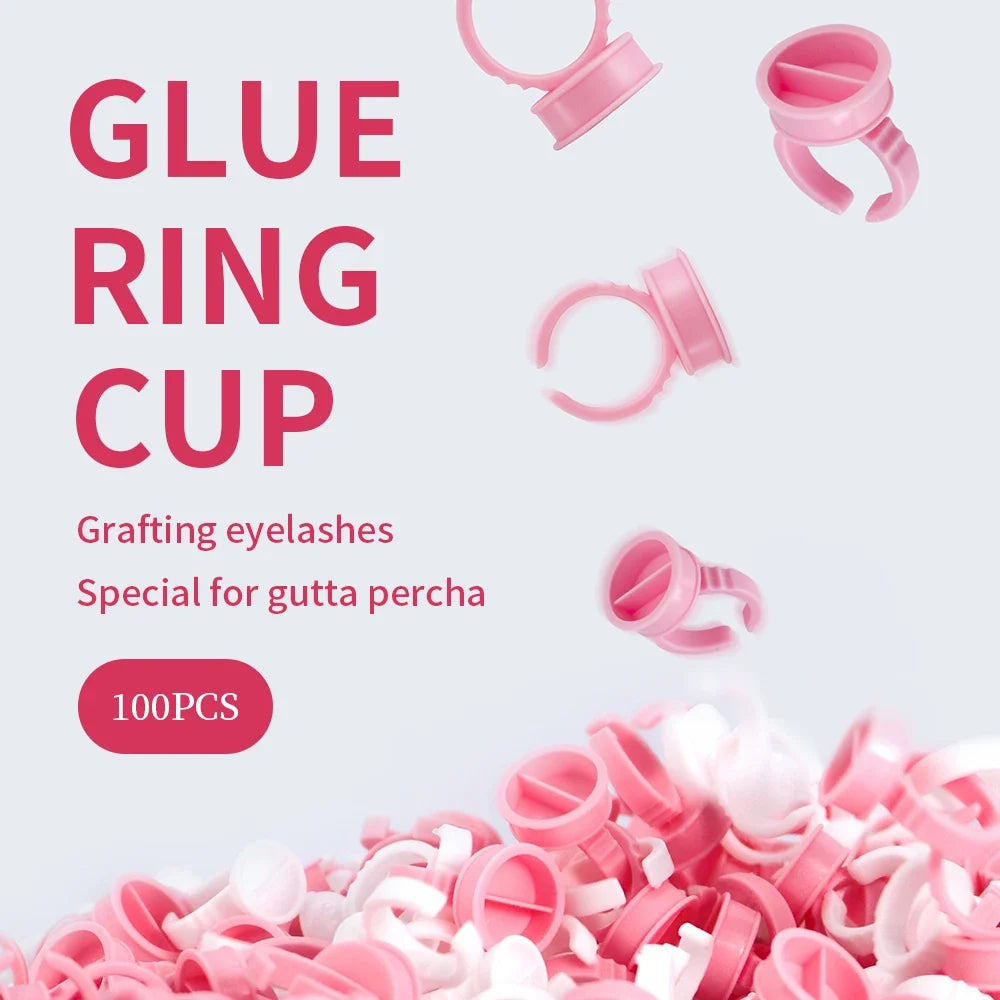 NATUHANA Disposable Lash Glue Holder Rings 100pcs Lash Glue Holder Ring Qme