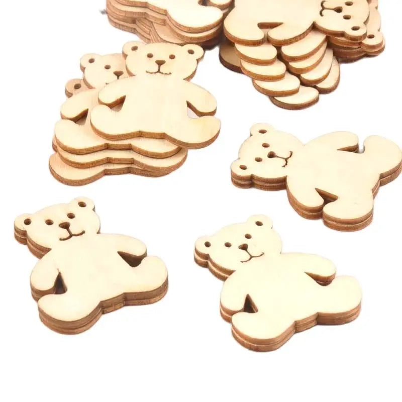 Bear Pattern Wooden Embellishments – DIY Scrapbook & Craft Decor Wooden Craft Embellishment Qme