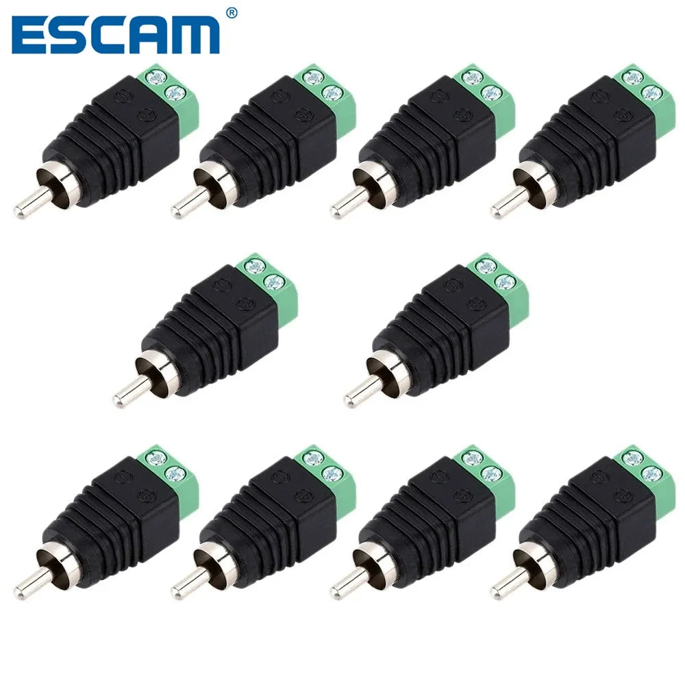 10-Pack RCA Male Screw Terminal Connectors – CCTV & Audio Audio Video Connector Qme China Mainland 50pcs