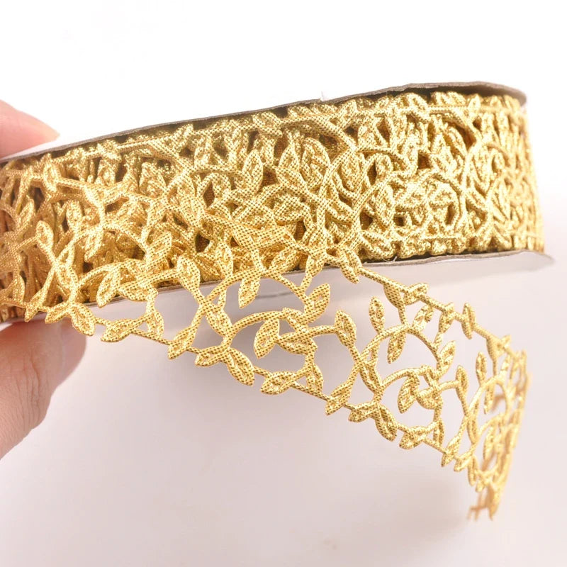 3cm Leaf Lace Ribbon – Embroidered Fabric Trim for DIY Sewing Fabric Lace Ribbon Qme