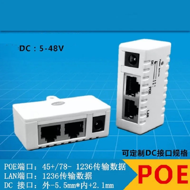 RJ45 PoE Injector Power Over Ethernet Adapter for IP Cameras PoE Injector Adapter Qme