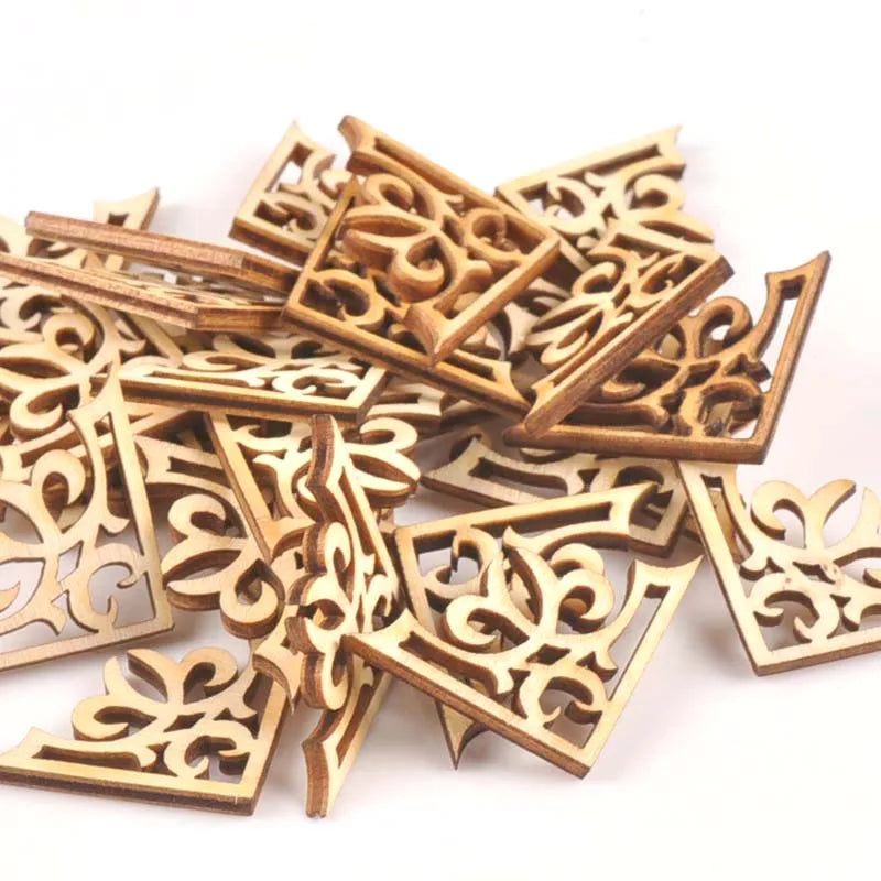 Wooden Book Corner Protectors – 20pc DIY Scrapbook Décor DIY Craft Embellishment Qme m1903-2