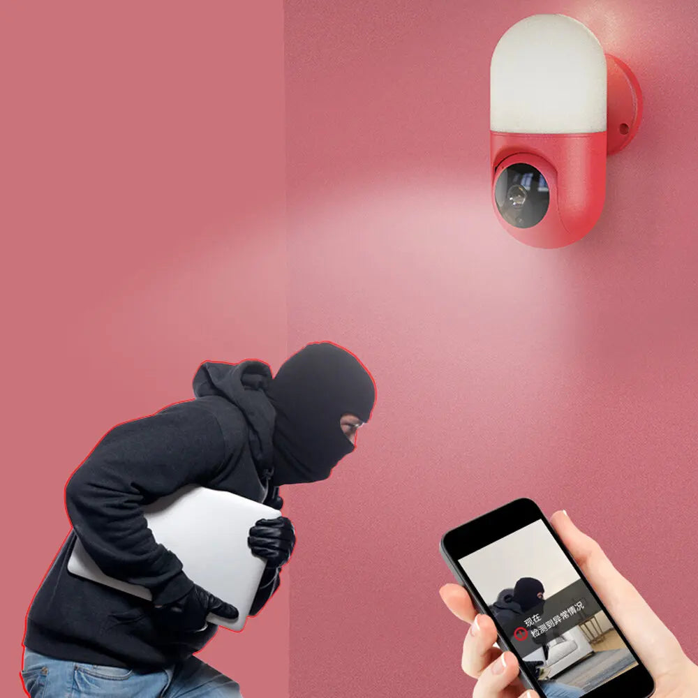 ESCAM 1080P WiFi Security Camera Wall Lamp PTZ Night Vision WiFi Security Camera Qme